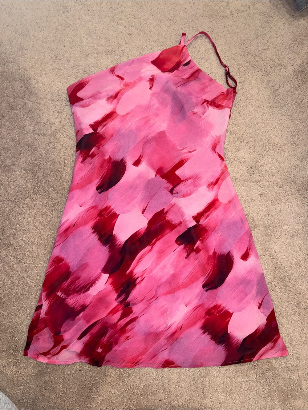 Women's Pink Brushstroke Slip Dress